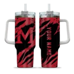 customized miami redhawks claw cut red black curved tumbler best selling.webp