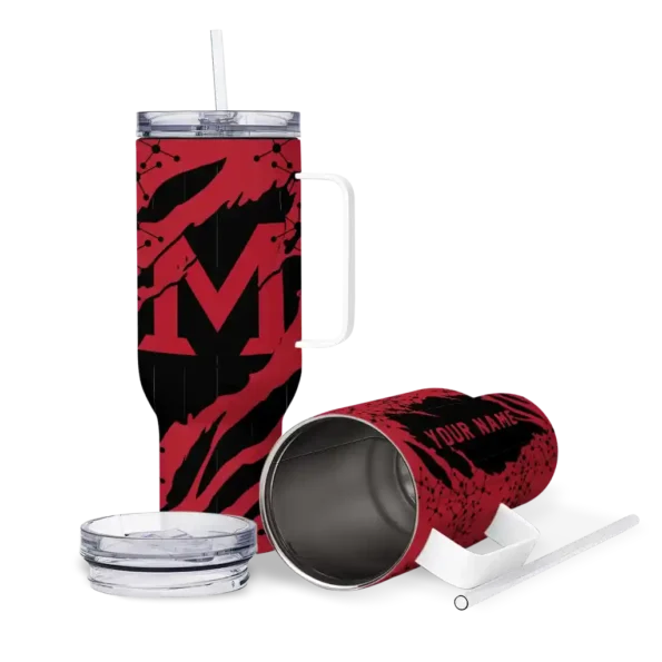customized miami redhawks claw cut red black curved tumbler high quality.webp