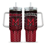 customized miami redhawks hex texture red curved tumbler best selling.webp