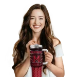 customized miami redhawks hex texture red curved tumbler best selling.webp