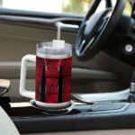 customized miami redhawks hexagon armor red curved tumbler best selling.webp