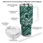 customized michigan state spartans bold diamonds green curved tumbler best selling.webp