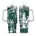 customized michigan state spartans burst swirl green curved tumbler best selling.webp