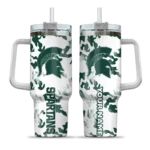 customized michigan state spartans camo mashup green white curved tumbler best selling.webp