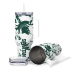 customized michigan state spartans camo mashup green white curved tumbler best selling.webp