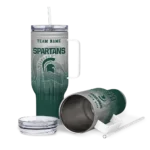 customized michigan state spartans gradient dots green curved tumbler best selling.webp
