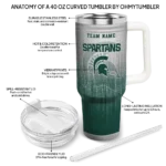 customized michigan state spartans gradient dots green curved tumbler best selling.webp