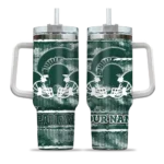 customized michigan state spartans honey streaks green curved tumbler best selling.webp
