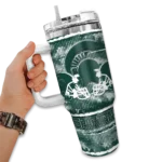 customized michigan state spartans honey streaks green curved tumbler best selling.webp