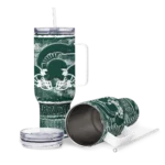 customized michigan state spartans honey streaks green curved tumbler best selling.webp