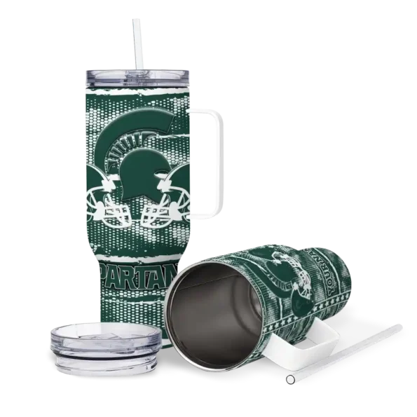 customized michigan state spartans honey streaks green curved tumbler high quality.webp