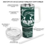 customized michigan state spartans honey streaks green curved tumbler best selling.webp