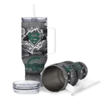 customized michigan state spartans superman shield green gray curved tumbler best selling.webp