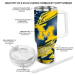 customized michigan wolverines abstract paths blue curved tumbler best selling.webp