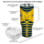 customized michigan wolverines chevron layers blue curved tumbler best selling.webp