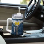 customized michigan wolverines leopard zipper blue curved tumbler best selling.webp