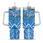 customized middle tennessee blue raiders chevron angle blue curved tumbler best selling.webp