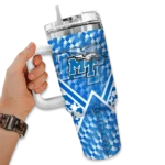 customized middle tennessee blue raiders chevron angle blue curved tumbler best selling.webp