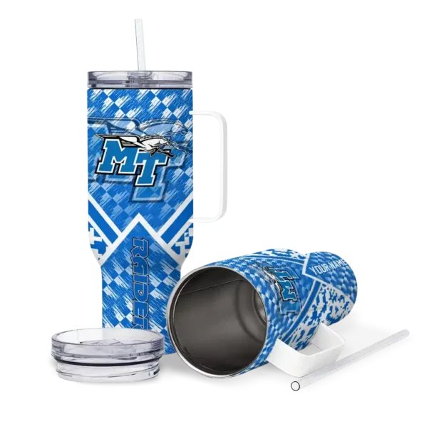 customized middle tennessee blue raiders chevron angle blue curved tumbler high quality.webp
