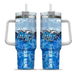 customized middle tennessee blue raiders chevron stripe blue curved tumbler best selling.webp