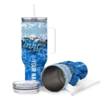 customized middle tennessee blue raiders chevron stripe blue curved tumbler best selling.webp