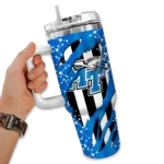 customized middle tennessee blue raiders claw cut blue black curved tumbler best selling.webp