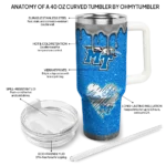 customized middle tennessee blue raiders heart helmet motif blue curved tumbler best selling.webp