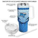 customized middle tennessee blue raiders hex texture blue curved tumbler best selling.webp