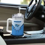customized middle tennessee blue raiders hex texture blue curved tumbler best selling.webp
