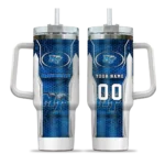 customized middle tennessee blue raiders hexagon armor blue curved tumbler best selling.webp