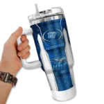 customized middle tennessee blue raiders hexagon armor blue curved tumbler best selling.webp