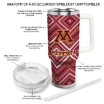 customized minnesota golden gophers bold diamonds maroon curved tumbler best selling.webp