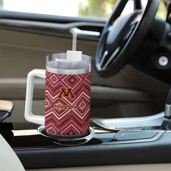 customized minnesota golden gophers bold diamonds maroon curved tumbler trendy.webp