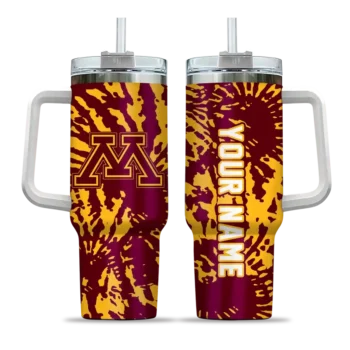 customized minnesota golden gophers burst swirl maroon curved tumbler best selling.webp