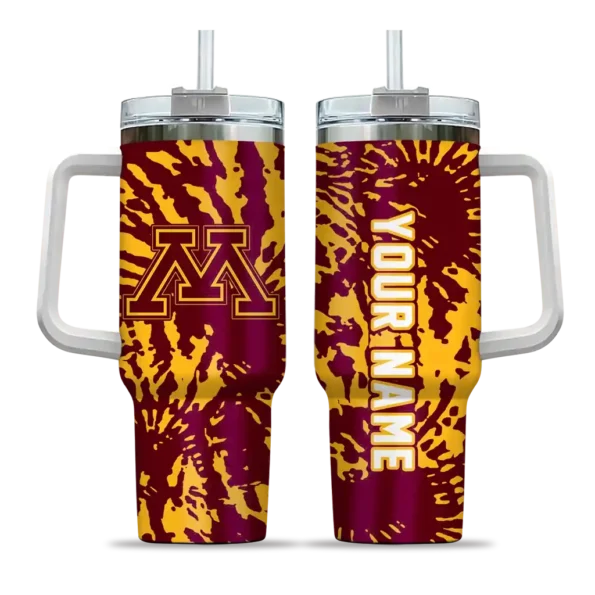 customized minnesota golden gophers burst swirl maroon curved tumbler best selling.webp