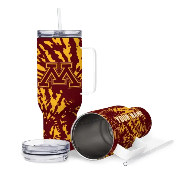 customized minnesota golden gophers burst swirl maroon curved tumbler high quality.webp