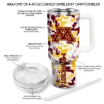 customized minnesota golden gophers camo mashup maroon white curved tumbler best selling.webp