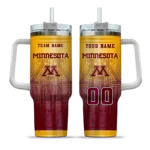 customized minnesota golden gophers gradient dots maroon curved tumbler best selling.webp