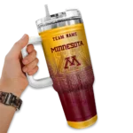 customized minnesota golden gophers gradient dots maroon curved tumbler best selling.webp