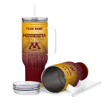 customized minnesota golden gophers gradient dots maroon curved tumbler best selling.webp