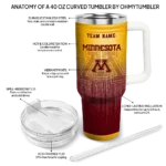 customized minnesota golden gophers gradient dots maroon curved tumbler best selling.webp