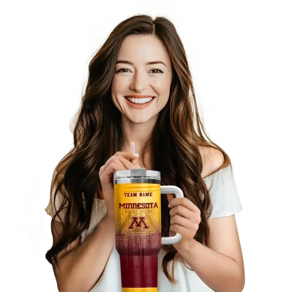 customized minnesota golden gophers gradient dots maroon curved tumbler premium grade.webp