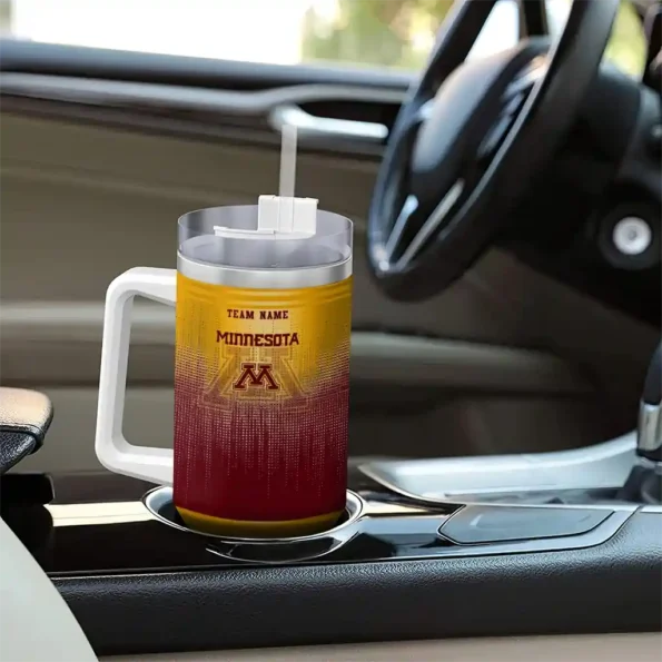 customized minnesota golden gophers gradient dots maroon curved tumbler trendy.webp
