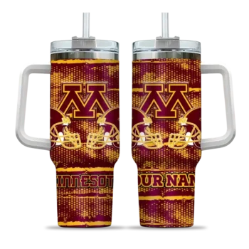 customized minnesota golden gophers honey streaks maroon curved tumbler best selling.webp