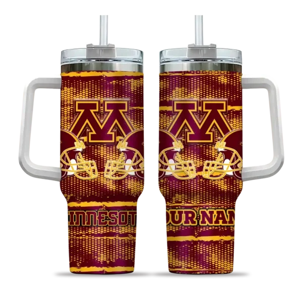 customized minnesota golden gophers honey streaks maroon curved tumbler best selling.webp