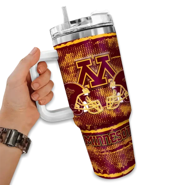 customized minnesota golden gophers honey streaks maroon curved tumbler fashion forward.webp