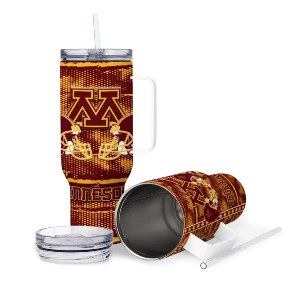 customized minnesota golden gophers honey streaks maroon curved tumbler high quality.webp