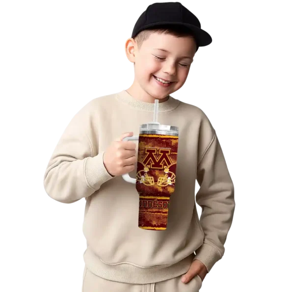 customized minnesota golden gophers honey streaks maroon curved tumbler latest model.webp