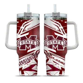 customized mississippi state bulldogs abstract paths maroon curved tumbler best selling.webp