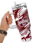 customized mississippi state bulldogs abstract paths maroon curved tumbler best selling.webp